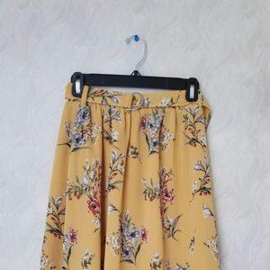 Japanese Yellow Floral Midi Skirt